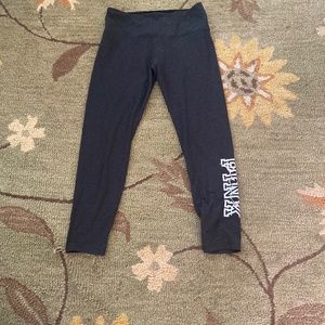 Pink logo high waist gray leggings